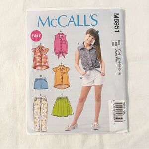 McCall’s M6951 Girls Tops & Bottoms Pattern | Sizes 7–14 | Easy Sewing Pattern